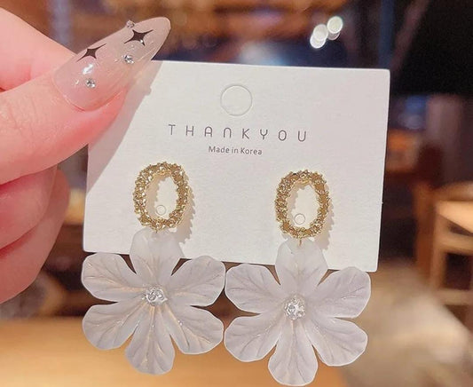 Floral Gold Loop Earrings