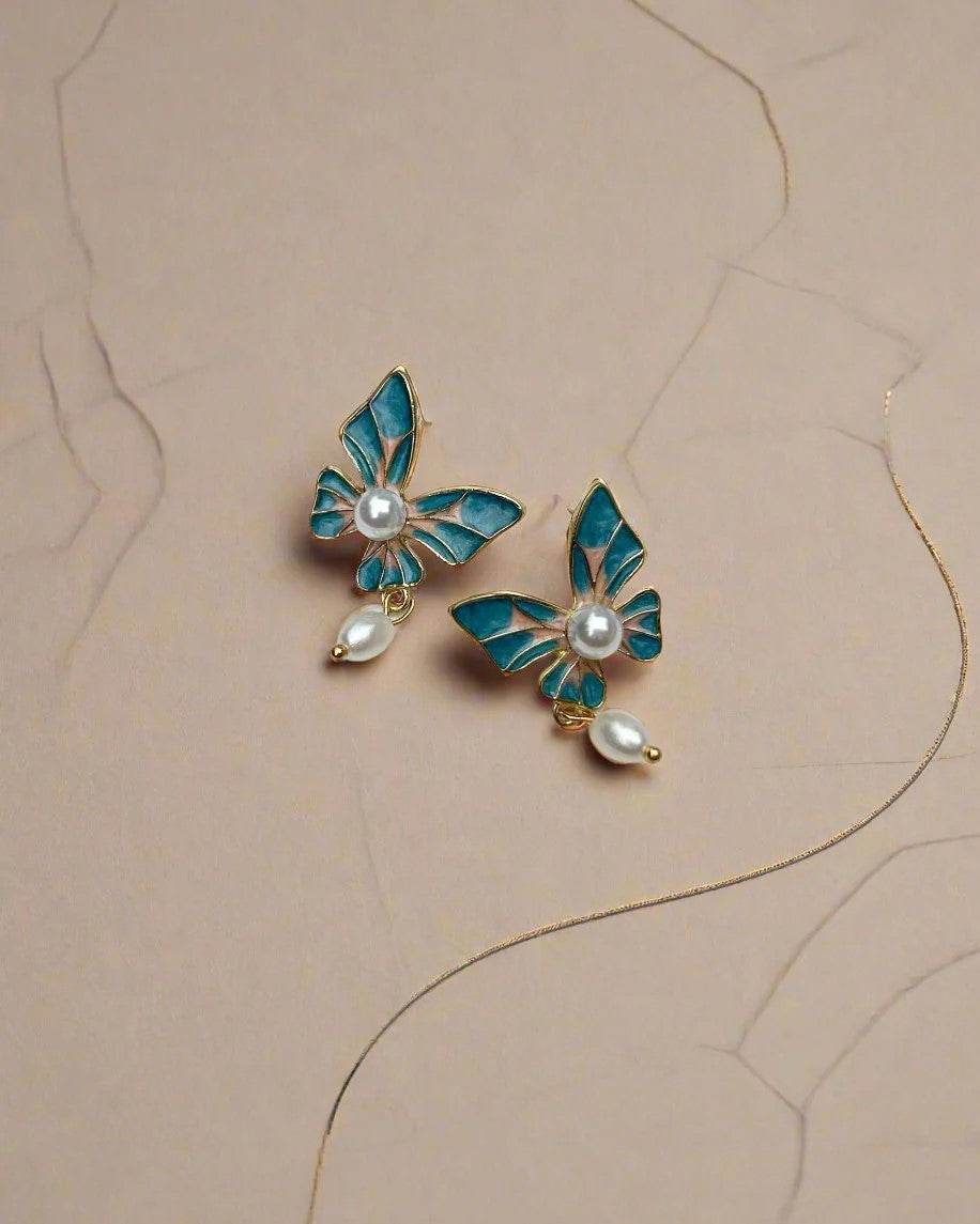 Butterfly Pearl Earrings