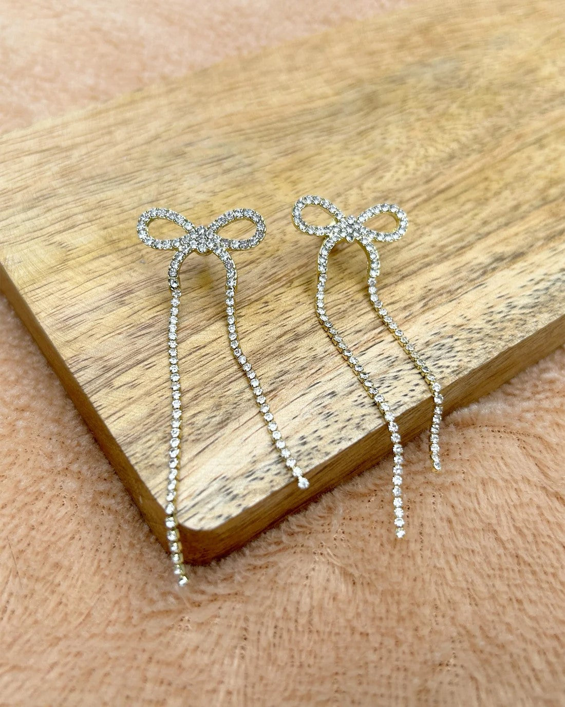 Bow Stone Drop Earrings