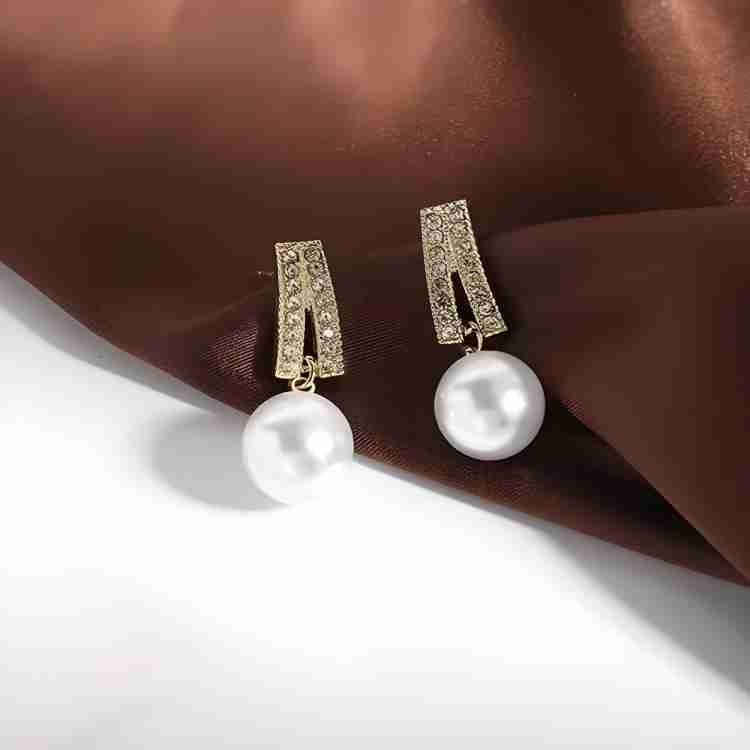 Pearl & Gold Drop Earrings