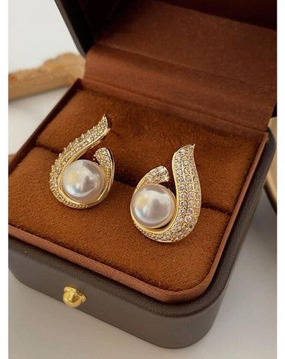 Teardrop Pearl & Stone Earrings