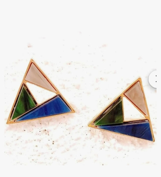 Triangular Multi-Color Earrings