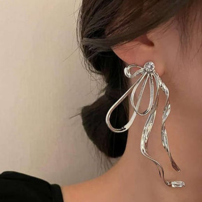 Silver Abstract Drop Earrings