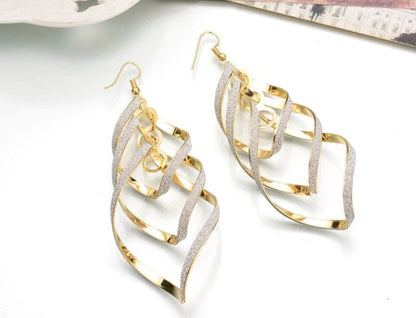 Intertwined Gold and Silver Loops Earrings