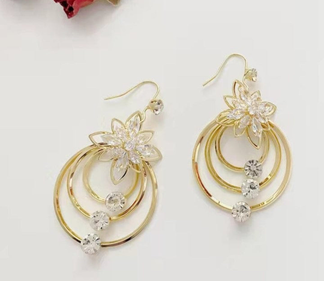 Floral Concentric Rings Earrings