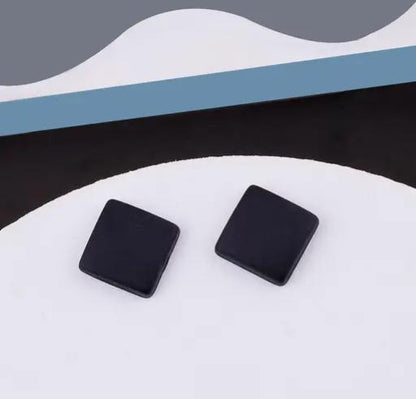 Black Squared Solid Earrings