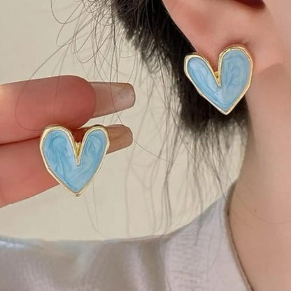 Sky Blue Heart Shaped Earrings