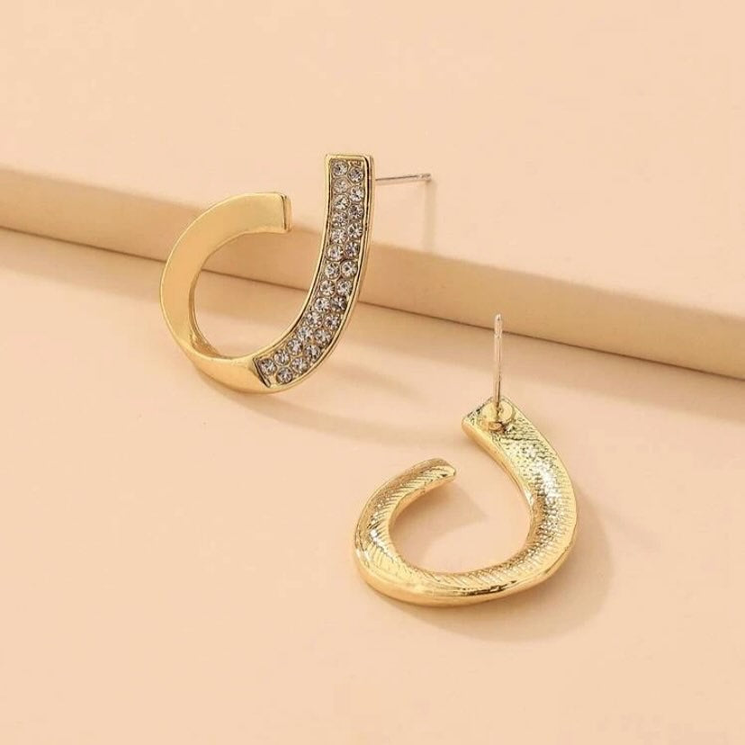 Crystal Gold Hoops