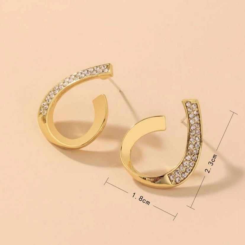 Crystal Gold Hoops