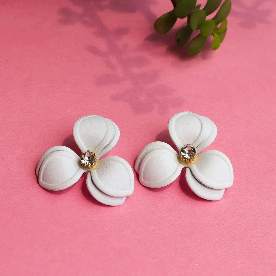 White Flower Earrings