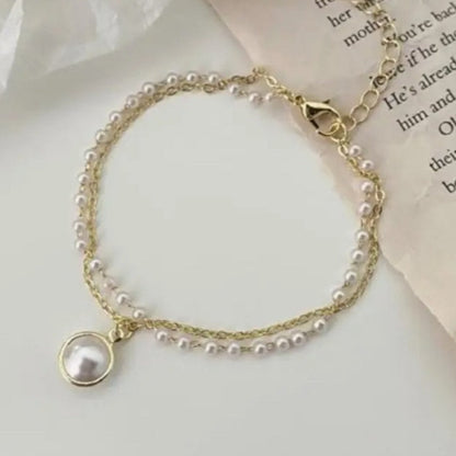 Pearl Pendant Chain Bracelet