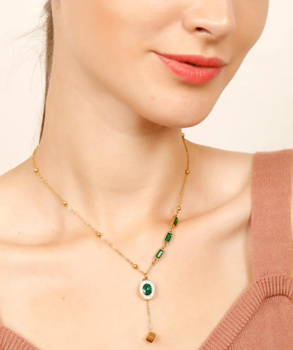 Emerald Cluster Pendant Necklace